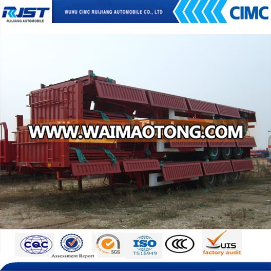 CIMC Tri- Axles Fenced Semi Trailer for Livestock / Cow / Cattle Transportation