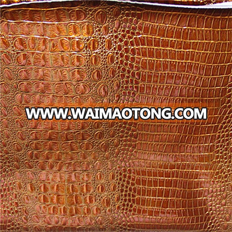 Crocodile Embossed PVC artificial leather for ladies bags