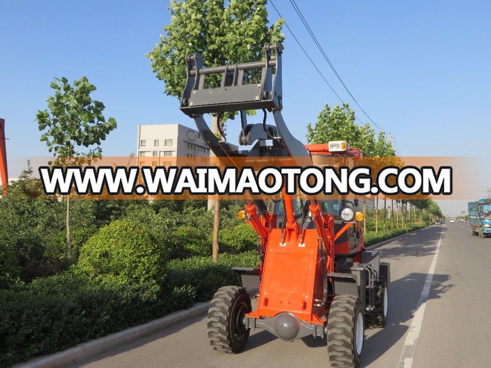 1000kg 4wd articulated hydraulic mini wheel loader with heavy duty axle and different optio<em></em>nal attachments