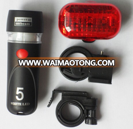 5LED Bike Front Flashlight+ 5 Red LED Rear Light