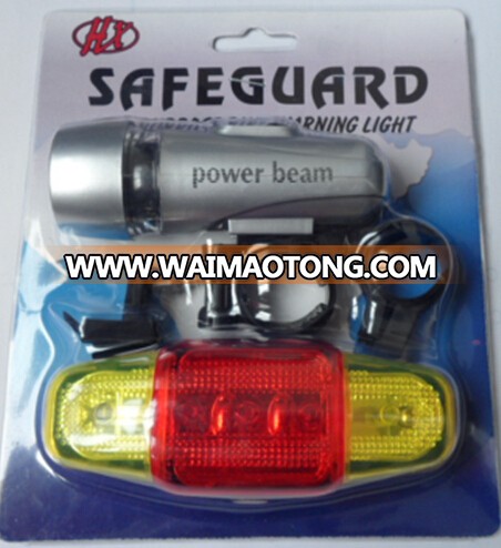 LED Bicycle Front Light Lamp+ LED 3 red+ 2 yellow Rear Light