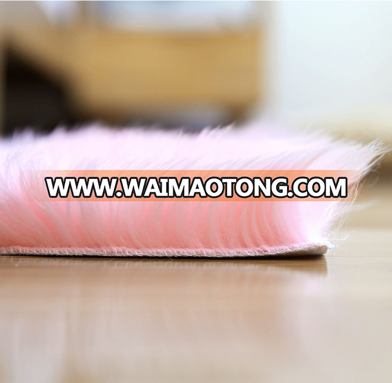 Wholesale Home Textiles super soft multipurpose Deluxe Soft Faux Sheepskin PINK Mat