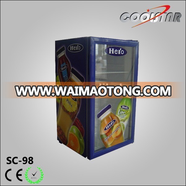 Commercial drink chiller countertop drink display showcase