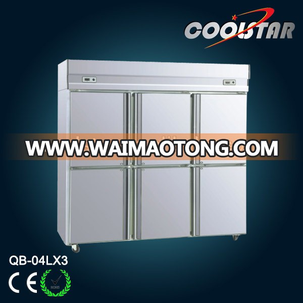 Stainless Steel kitchen upright refrigerator glass door