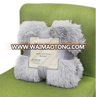 Wholesale Faux Fur Throw Blanket for Couch Light Weight Bed Shaggy Blanket 50<em></em>x60 Inch