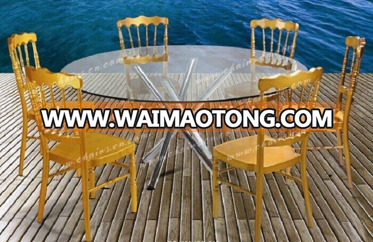 High quality glass round dining table with removable table leg