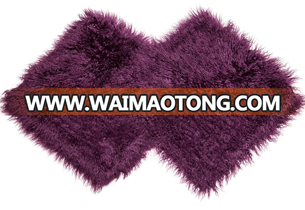 Wholesale Super Soft Shaggy Fuzzy PV plush 2-Pack Purple Throw Pillowcase