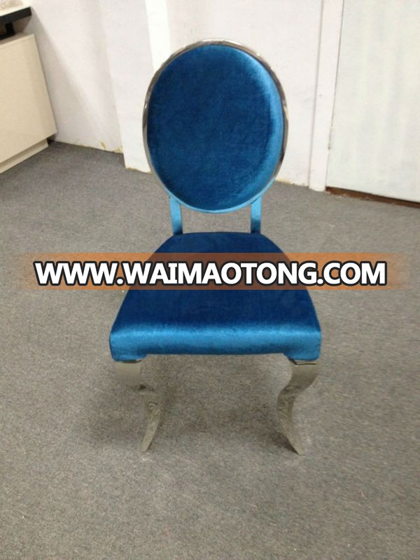 Blue Stainless Steel Modern Dining Chair