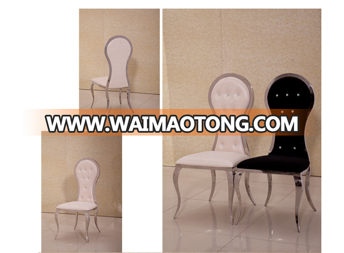 Chinese supplier stainless steel jewelry pipe dining chair with restaurant