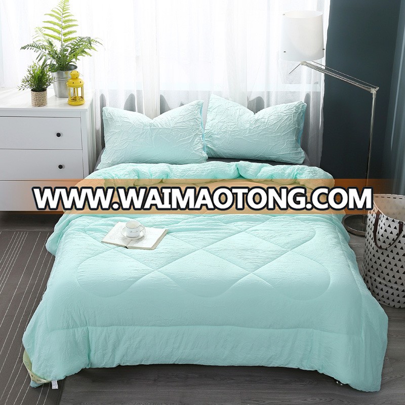 light green and light blue home textile high quality warmth quilting comforter