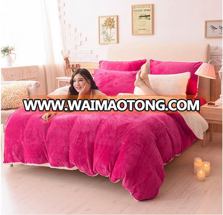 home textile bright warmth double sherpa and flannel bedding Quilt