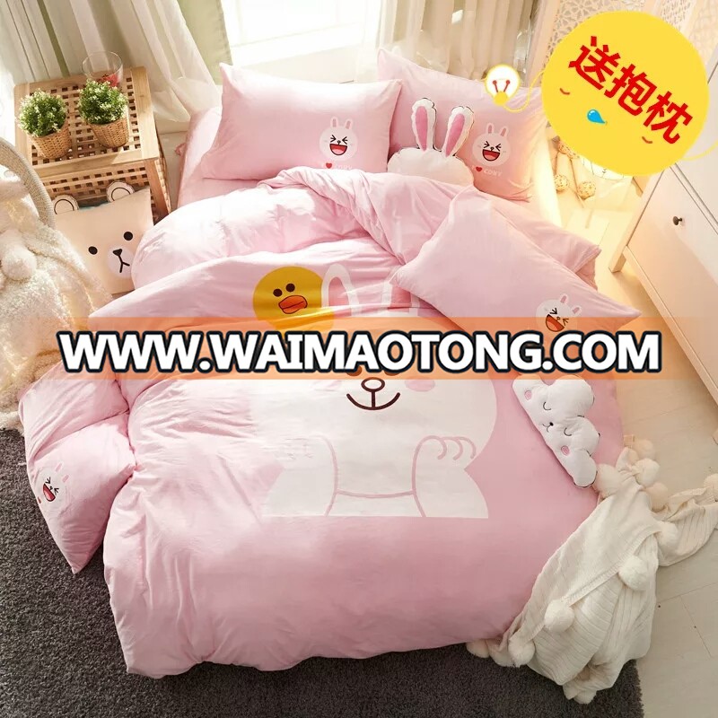 All Season Hotel Quality bunny cony printing flannel fleece for girls bedding comforter