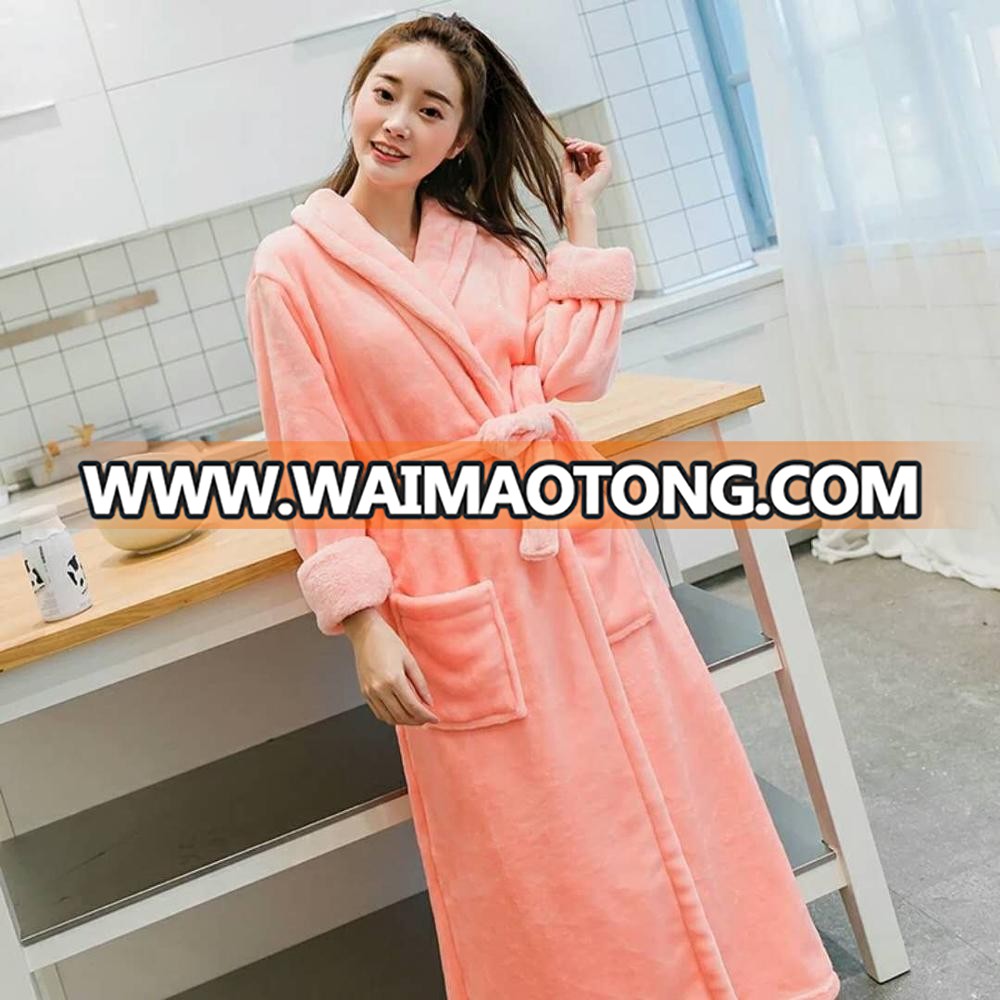 American Native use long super soft flannel fleece sexy women wholesale bathrobe