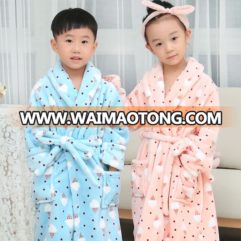 Home Textiles super soft coral fleece baby gift sleepwear children pajama Bathrobe