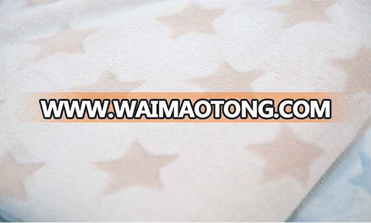 soft textile solid embossed printed flannel fabric for bedding sets