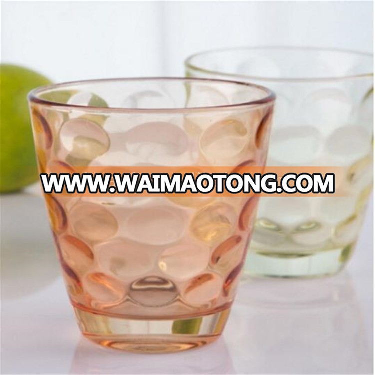 Promotion for home used 6 pcs Resistant Glass Drinking Water Cup Tumblers /rainbow drops glass cup LOGO Custom