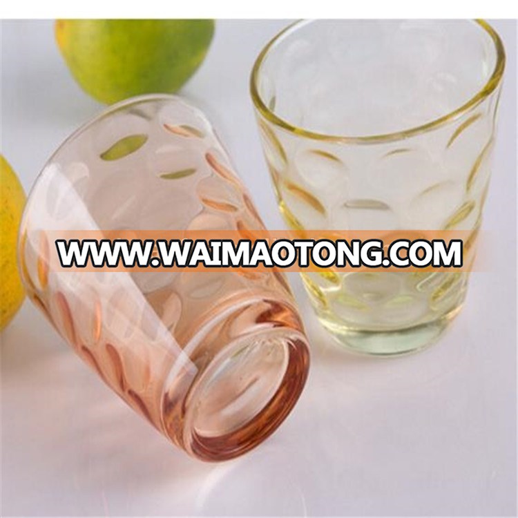 Promotion for home used 6 pcs Resistant Glass Drinking Water Cup Tumblers /rainbow drops glass cup LOGO Custom