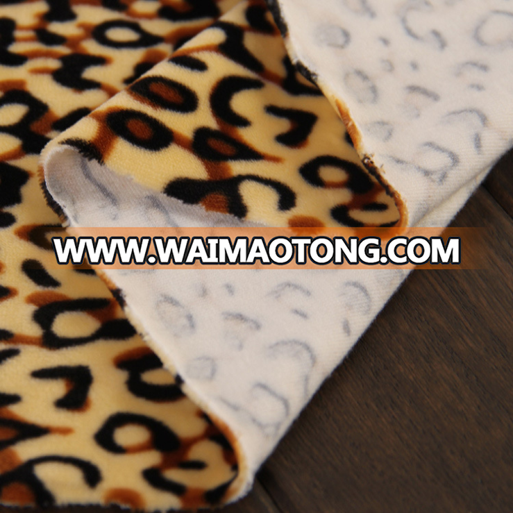 super soft leopard print micro-mink fleece fabric for blanket