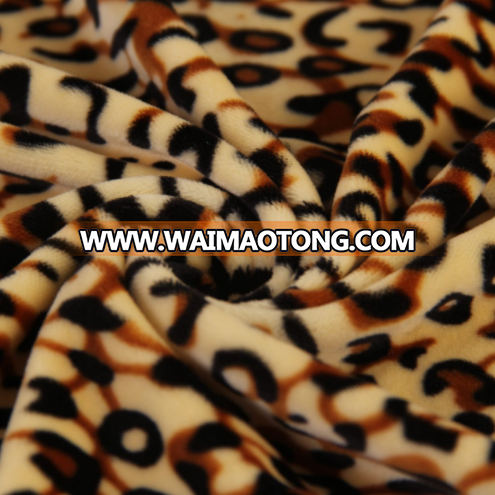 super soft leopard print micro-mink fleece fabric for blanket