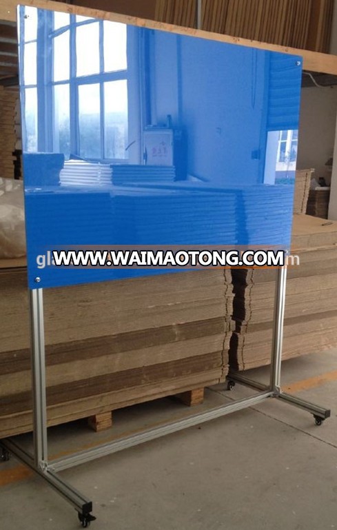 Blue Mobile magnetic glass whiteboard