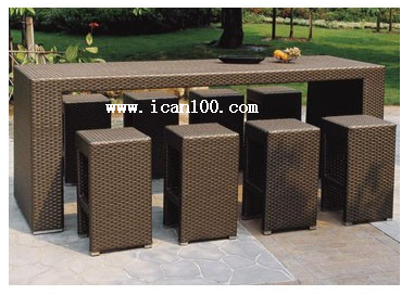 2016 Outdoor Fashion Modern High Wicker Bar Set