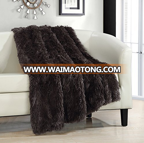 Wholesale Shaggy Faux Fur Supersoft Ultra Plush Decorative Throw Blanket