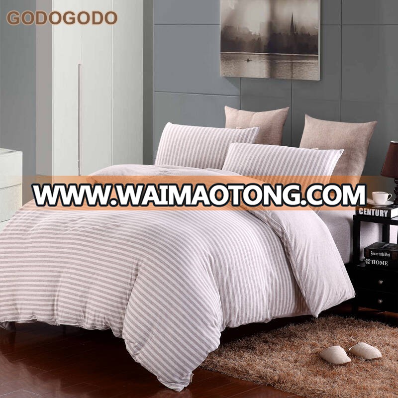 Sustainable Eco Friendly Products Fabric 100% Cotton Knitted Jersey Bed Linen Duvet Cover Set