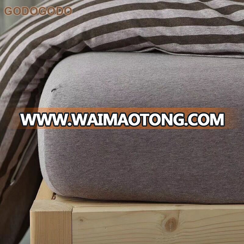 Sustainable Eco Friendly Products Fabric 100% Cotton Knitted Jersey Bed Linen Duvet Cover Set