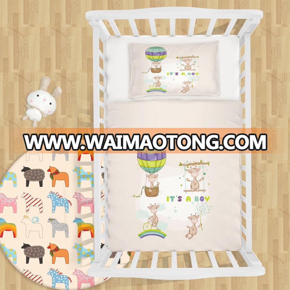 Hot Selling Giraffe Design 3d Baby Comforter set 4 and 6 pcs available