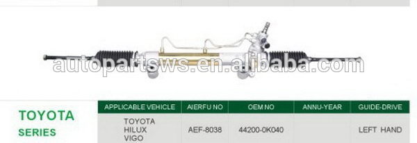 steering rack for Hydraulic LHD 44200-0k040 also supply power steering rack steering rack boot