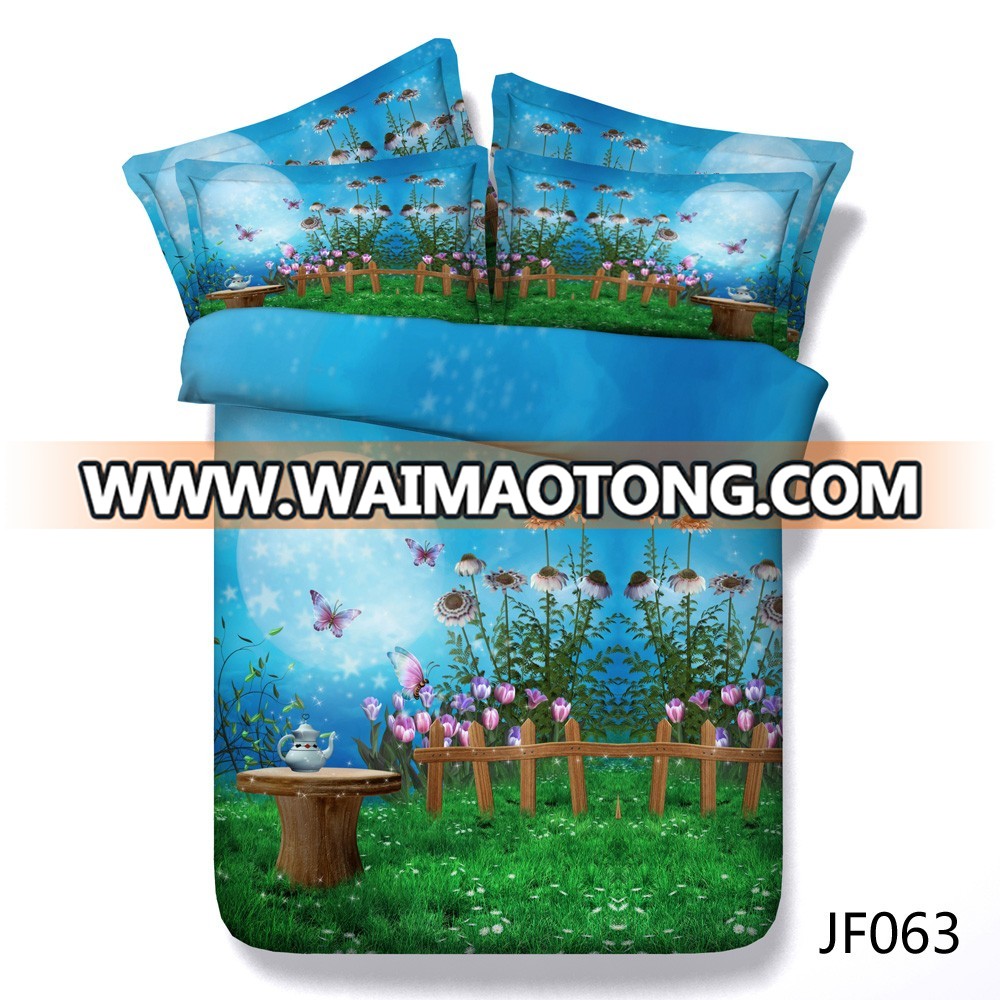 Children's Magic Tea party in fairyland HD digital 3d bed linen set