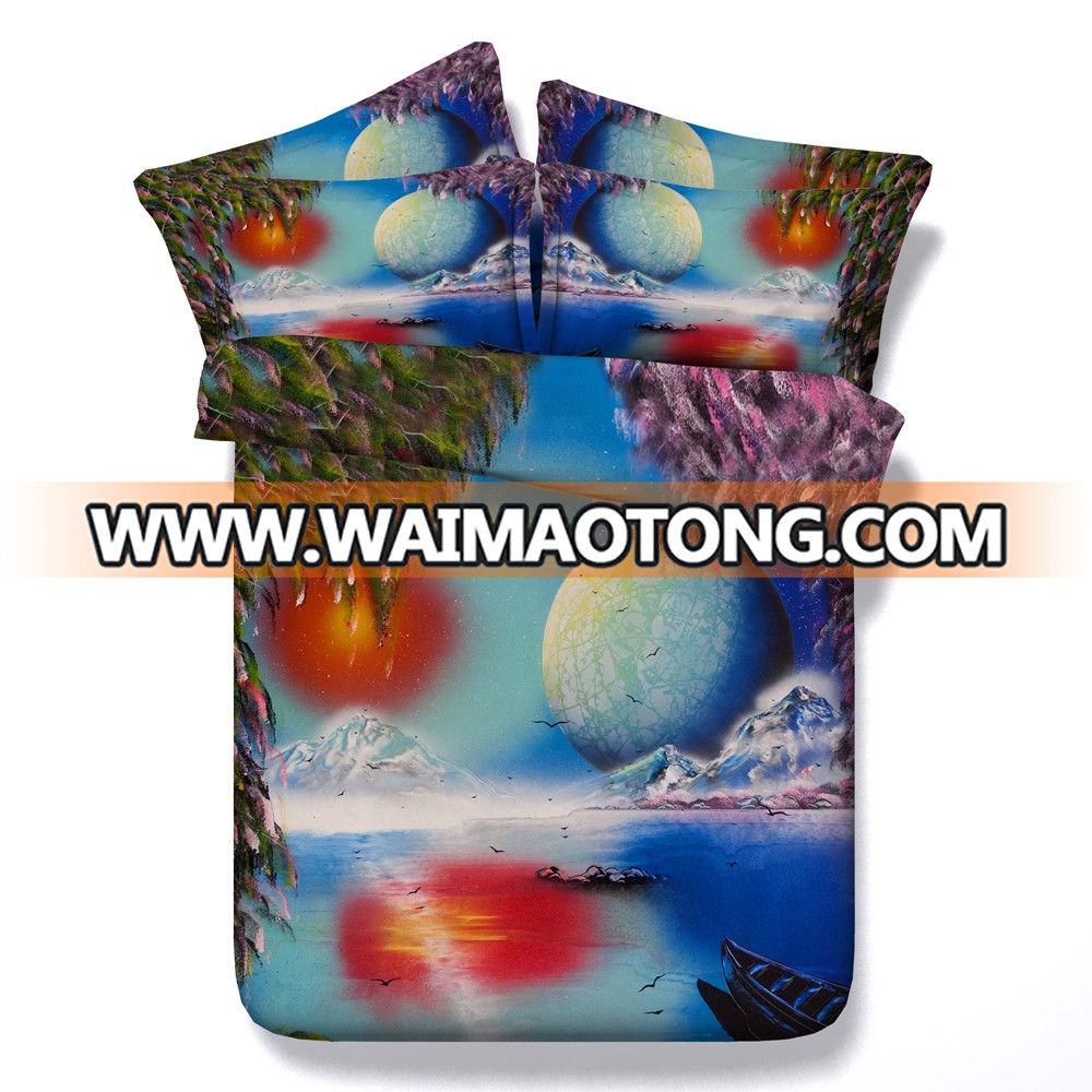 Alien River and Planets oil painting by artist Masterspray 3d bed set