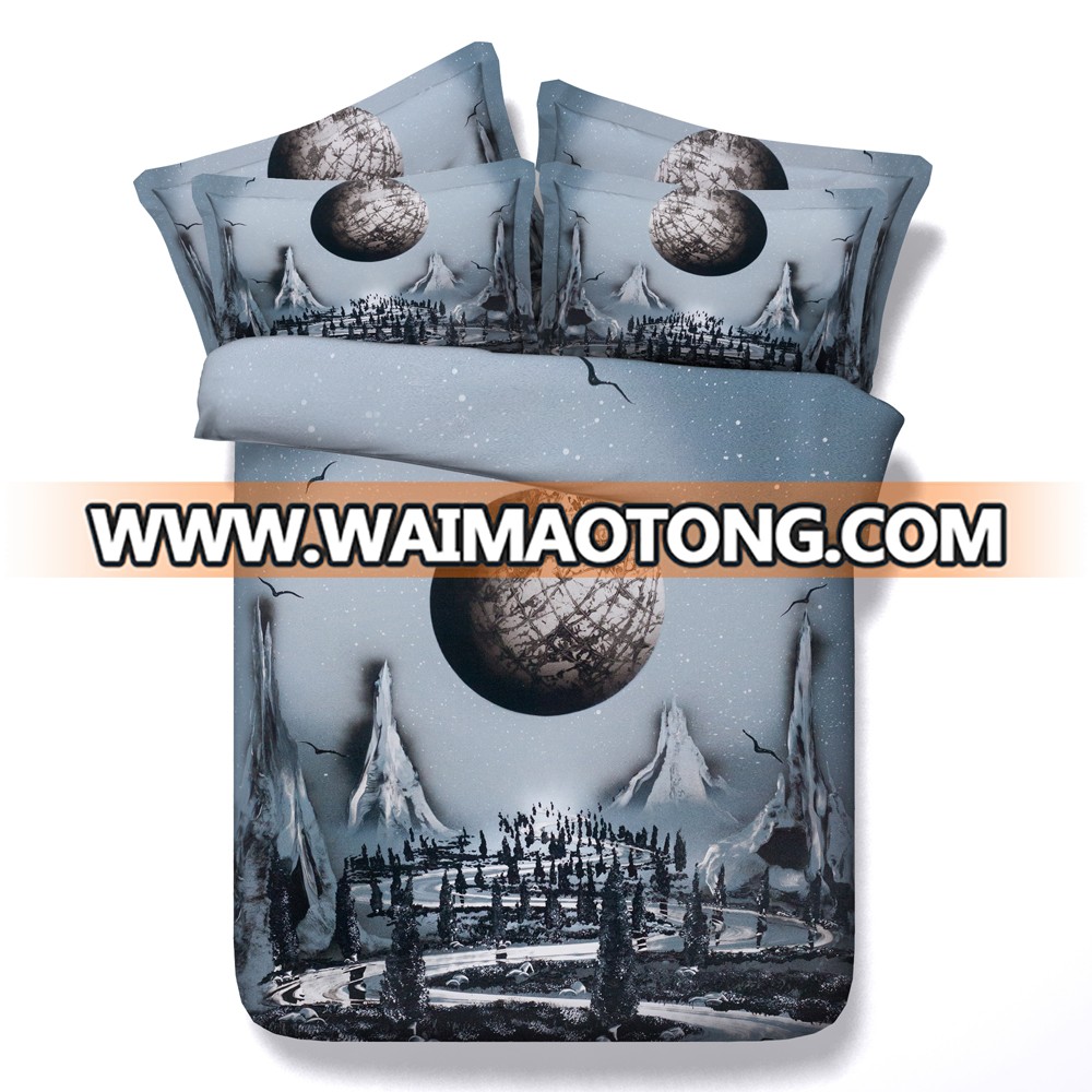 Alien River and Planets oil painting by artist Masterspray 3d bed set