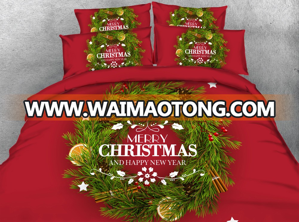 Merry Christmas Greetings 3d bed linen set