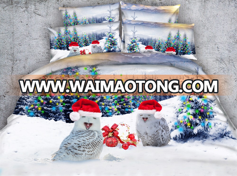 Merry Christmas Greetings 3d bed linen set