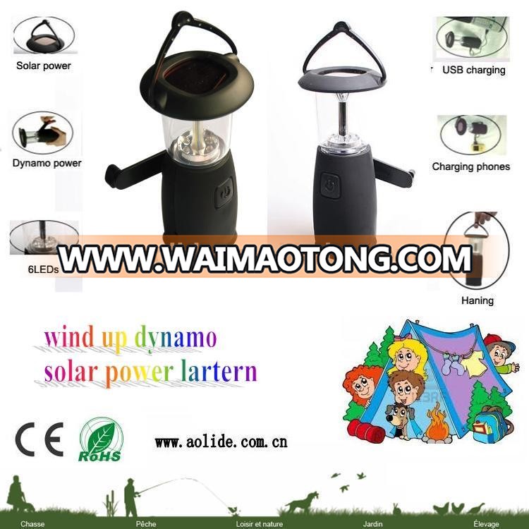 solar powered super bright LED camping lantern 6 LED solar camping light