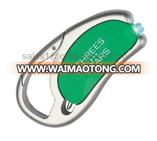 rotatable LED light pen Plastic advertising ballpoint pen LED Carabiner light pen with buckle