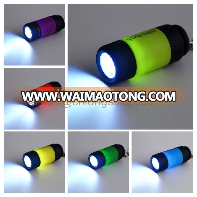 plastic USB rechargeable LED torch mini keychain led flashlight