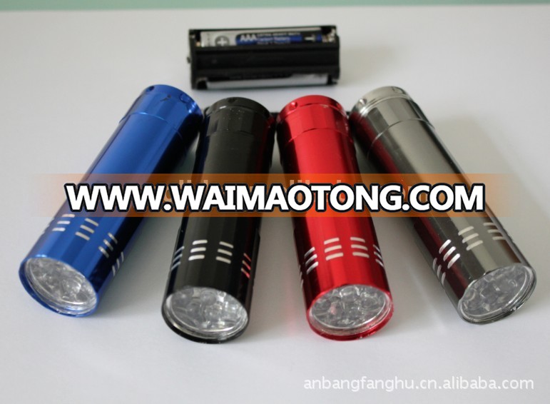 9 LED flashlight mini Aluminum alloy flashlight