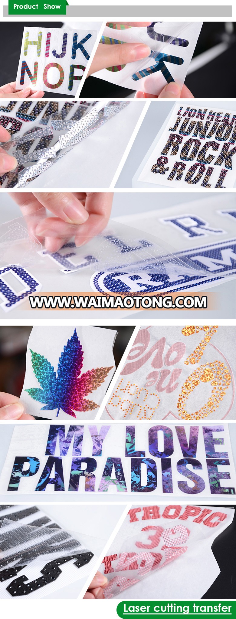 QingYi best quality hologram sticker for fabric