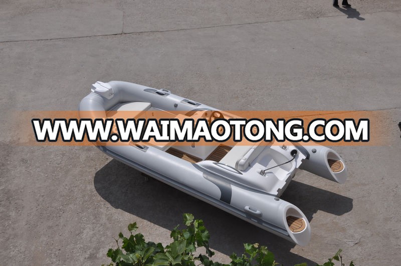 Liya small rigid fishing boat 4.3m luxury motor boat 40hp outboard motor boat