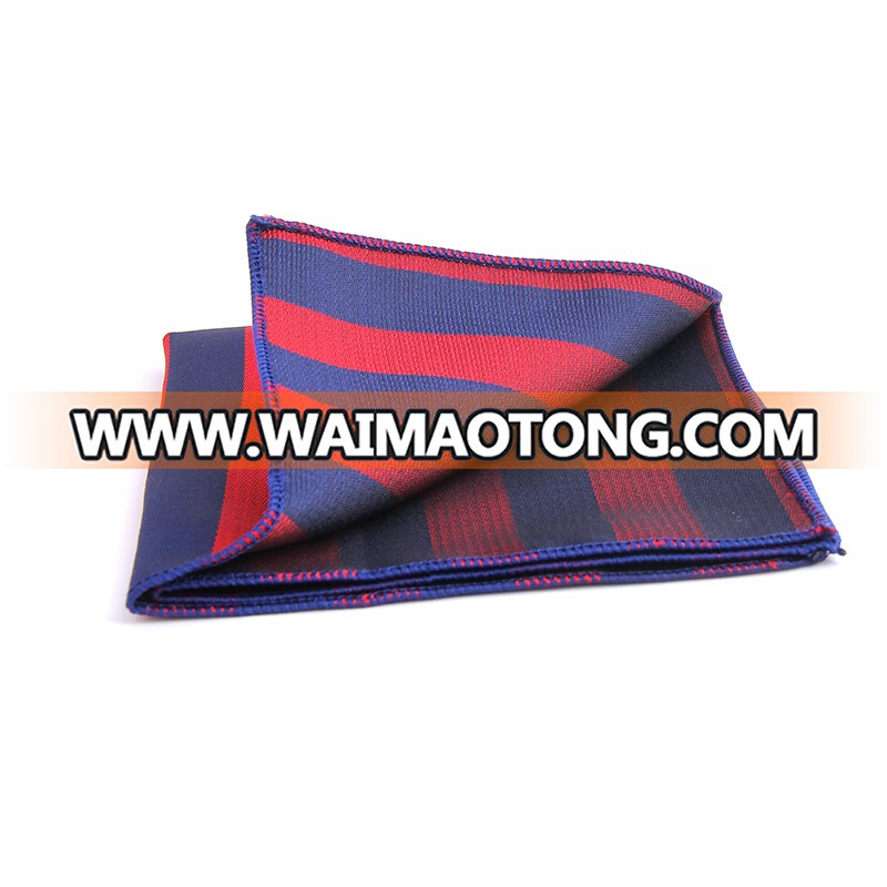 Wholesale yarn dyed pocket square, polyester mens handkerchief