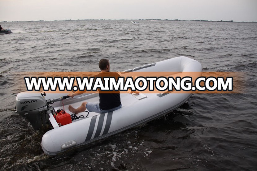 Liya pvc rib boat 4.3m inflatable boats with rigid bottom