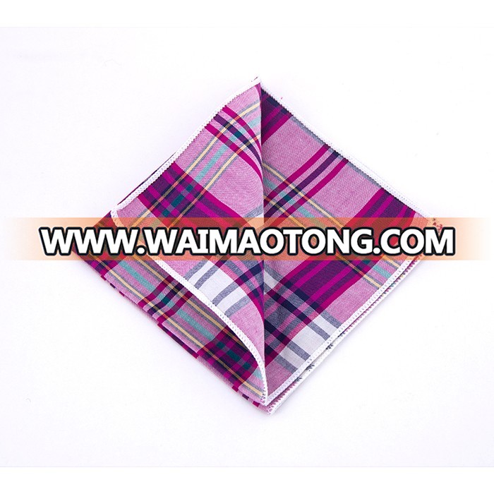 Plaid Pocket Square,Cheap Cotton Pocket Square