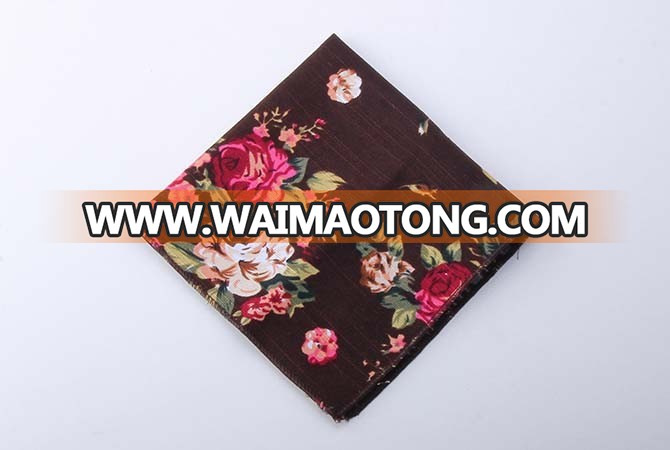 Factory Wholesale Pocket Square,Flower Printed Pocket Suqare