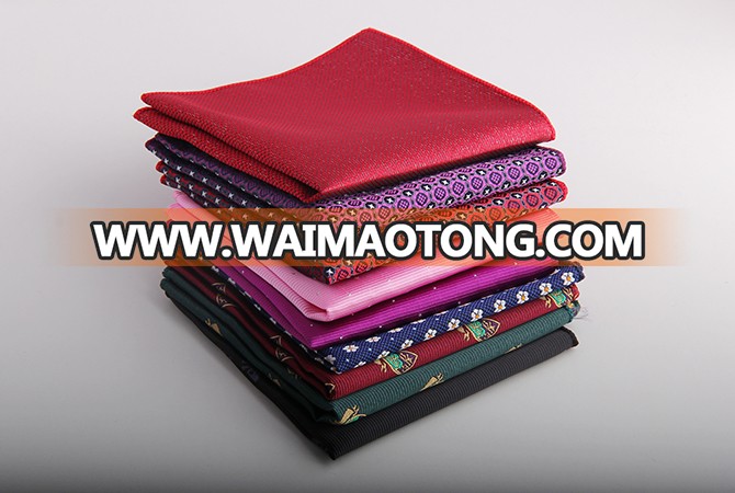 High quality Hot selling Luxury 100%polyester men polyester pocket square