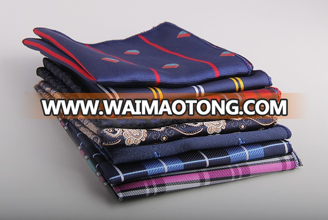 High quality Hot selling Luxury 100%polyester men polyester pocket square