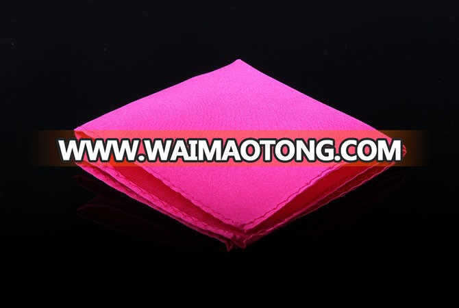 Custom Logo Attractive 100% Silk Pure Color Handkerchief Pocket square