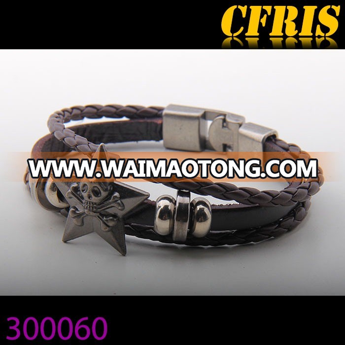 Dark Brown Leather Bracelet,Custom Design For Men's Leather Bracelet