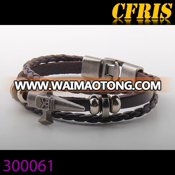 Dark Brown Leather Bracelet,Custom Design For Men's Leather Bracelet